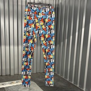 LuLaRoe Vibrant Graphic Leggings Pants Multicolor Dash Incredibles Stretch Kids